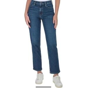 Calvin Klein Women High Rise Straight Leg Jean Dark Blue, Size 16 T9